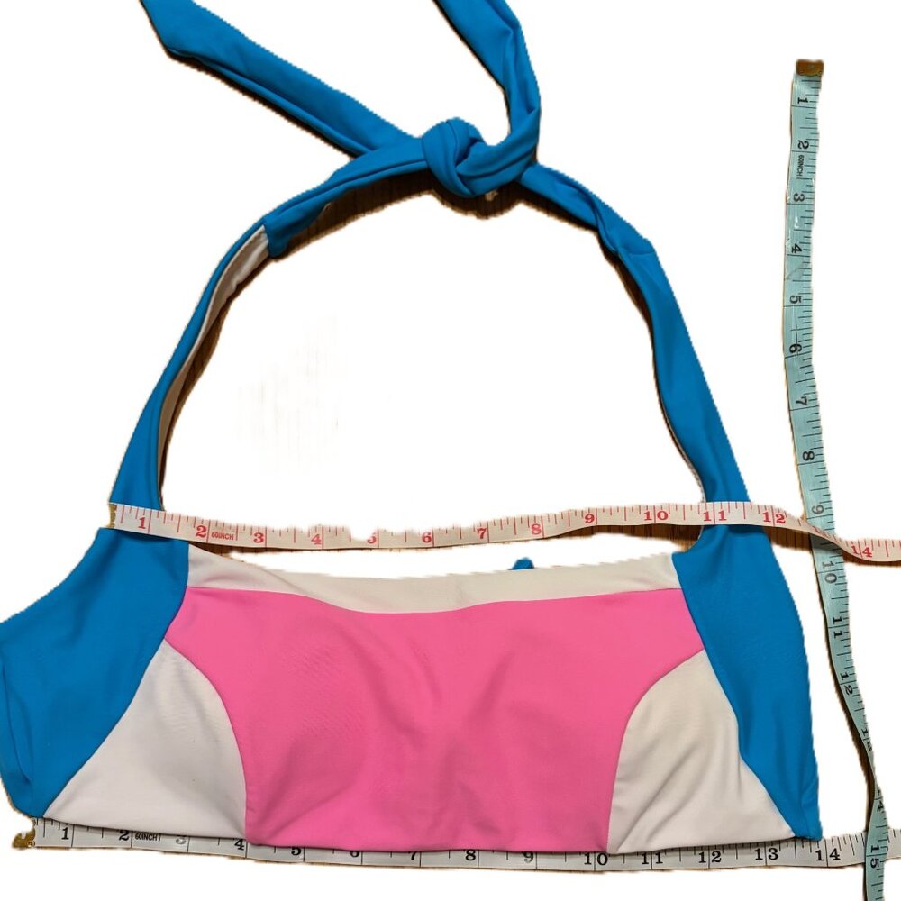 93 Play Street Parker Halter Bikini Top in Bubblegum Lagoon – Size S - Picture 4 of 4